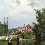Harpignies_Henri_Joseph_Washer_Women_On_A_Study_Track_With_A_Village_Beyond