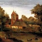 Grimmer_Abel_A_Moated_Tower_With_Farmhouses