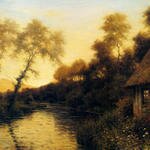 Knight_Louis_Aston_A_French_River_Landscape_At_Sunset