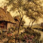 Knight_Louis_Aston_Cottages_Beside_A_River