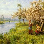 Knight_Louis_Aston_Country_Women_After_Fishing_On_A_Summers_Day