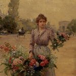 Schryver_Louis_Marie_De_A_Flower_Seller_Near_The_Arc_De_Triomphe