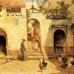 Garcia_Y_Rodriguez_Manuel_Feeding_Poultry_In_A_Courtyard