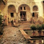 Garcia_Y_Rodriguez_Manuel_Figures_In_A_Spanish_Courtyard