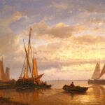 Hulk_Abraham_Dutch_Fishing_Vessels_In_A_Calm_At_Sunset