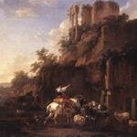 BERCHEM_Nicolaes_Rocky_Landscape_With_Antique_Ruins