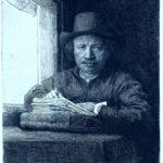 Rembrandt_Rembrandt_drawing_at_a_window_1648