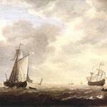 VLIEGER_Simon_de_A_Dutch_Man_Of_War_And_Various_Vessels_In_A_Breeze
